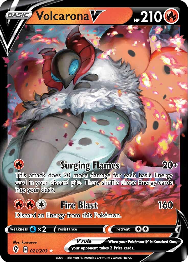 Volcarona V (021/203) [Sword & Shield: Evolving Skies] | I Want That Stuff Brandon