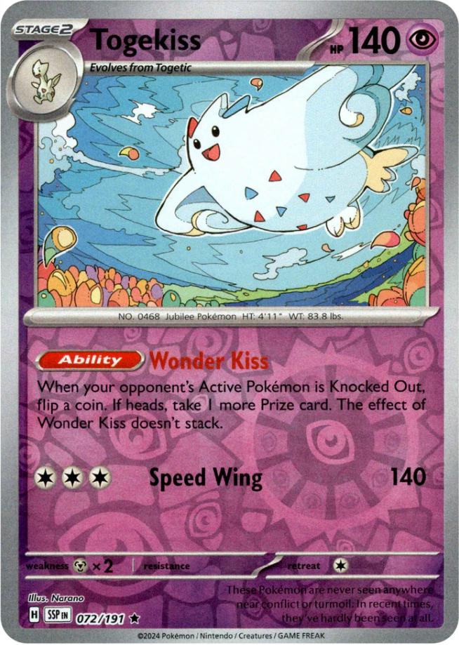 Togekiss (072/191) [Scarlet & Violet: Surging Sparks] | I Want That Stuff Brandon