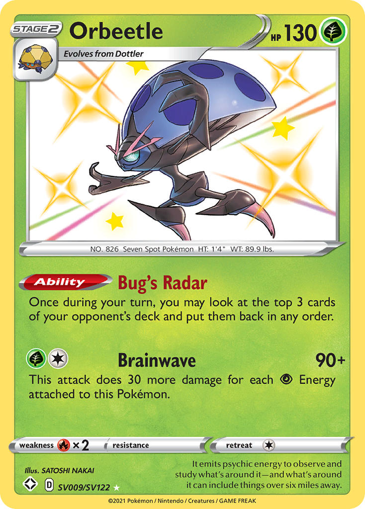 Orbeetle (SV009/SV122) [Sword & Shield: Shining Fates] | I Want That Stuff Brandon