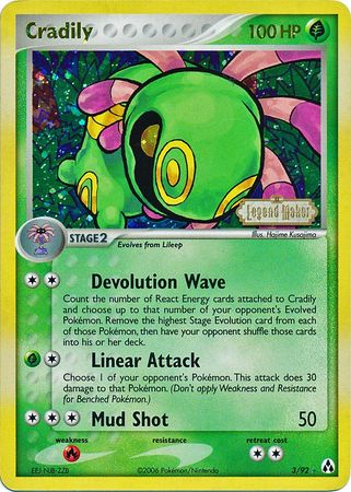 Cradily (3/92) (Stamped) [EX: Legend Maker] | I Want That Stuff Brandon
