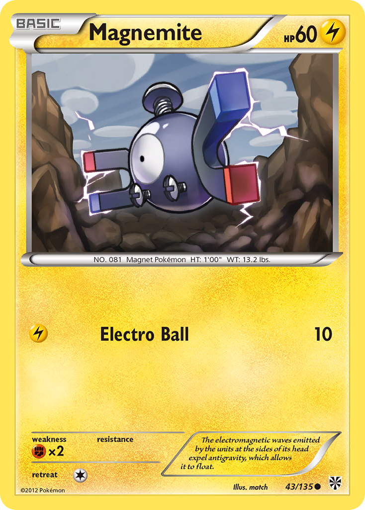 Magnemite (43/135) [Black & White: Plasma Storm] | I Want That Stuff Brandon