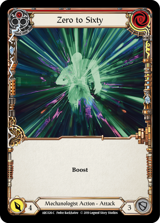 Zero to Sixty (Red) [ARC026-C] (Arcane Rising)  1st Edition Rainbow Foil | I Want That Stuff Brandon