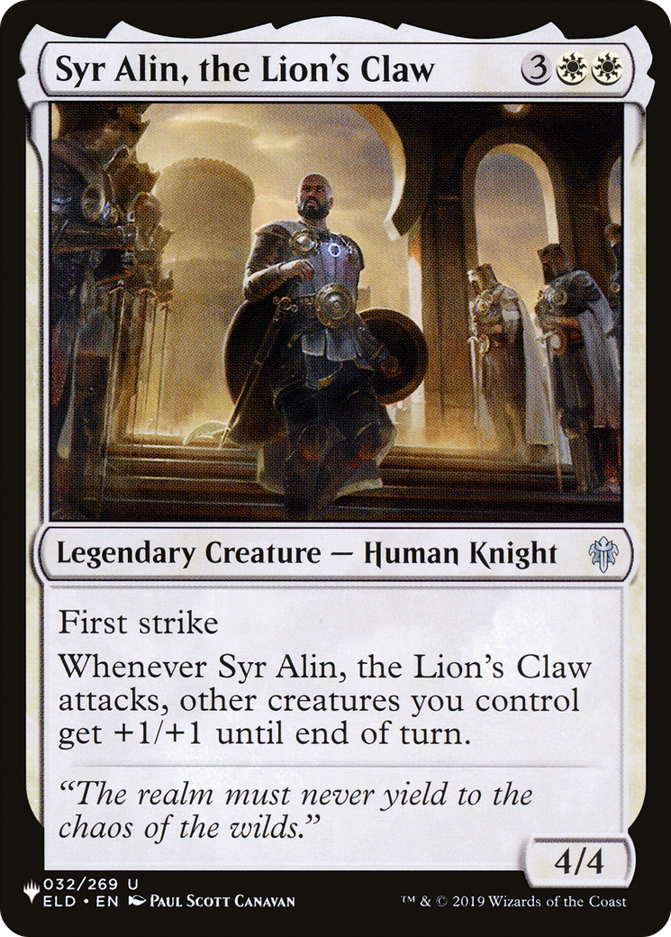 Syr Alin, the Lion's Claw [The List Reprints] | I Want That Stuff Brandon