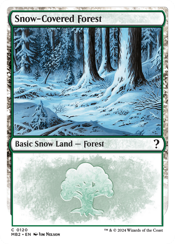 Snow-Covered Forest (White Border) [Mystery Booster 2] | I Want That Stuff Brandon