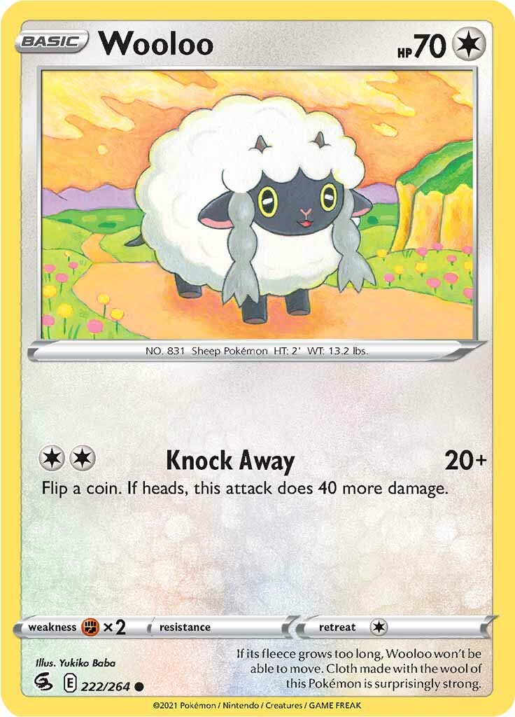 Wooloo (222/264) [Sword & Shield: Fusion Strike] | I Want That Stuff Brandon