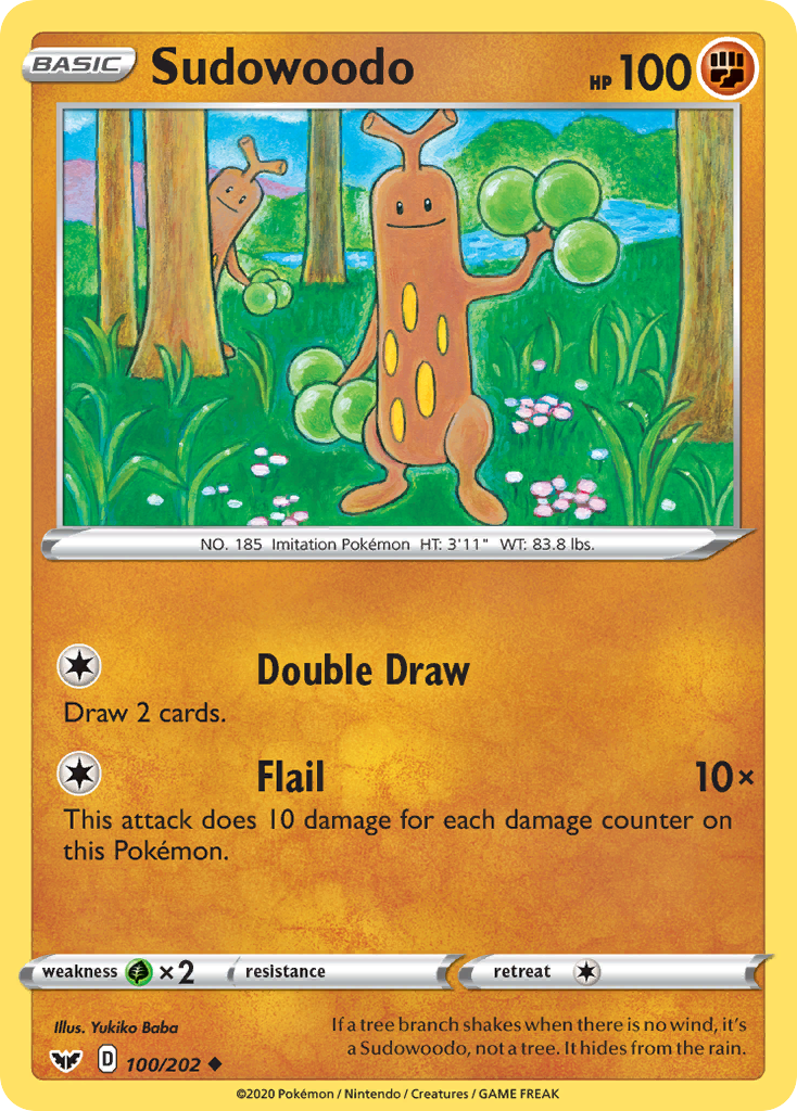 Sudowoodo (100/202) [Sword & Shield: Base Set] | I Want That Stuff Brandon