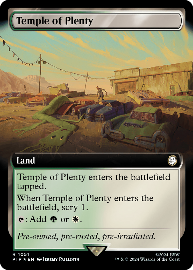 Temple of Plenty (Extended Art) (Surge Foil) [Fallout] | I Want That Stuff Brandon