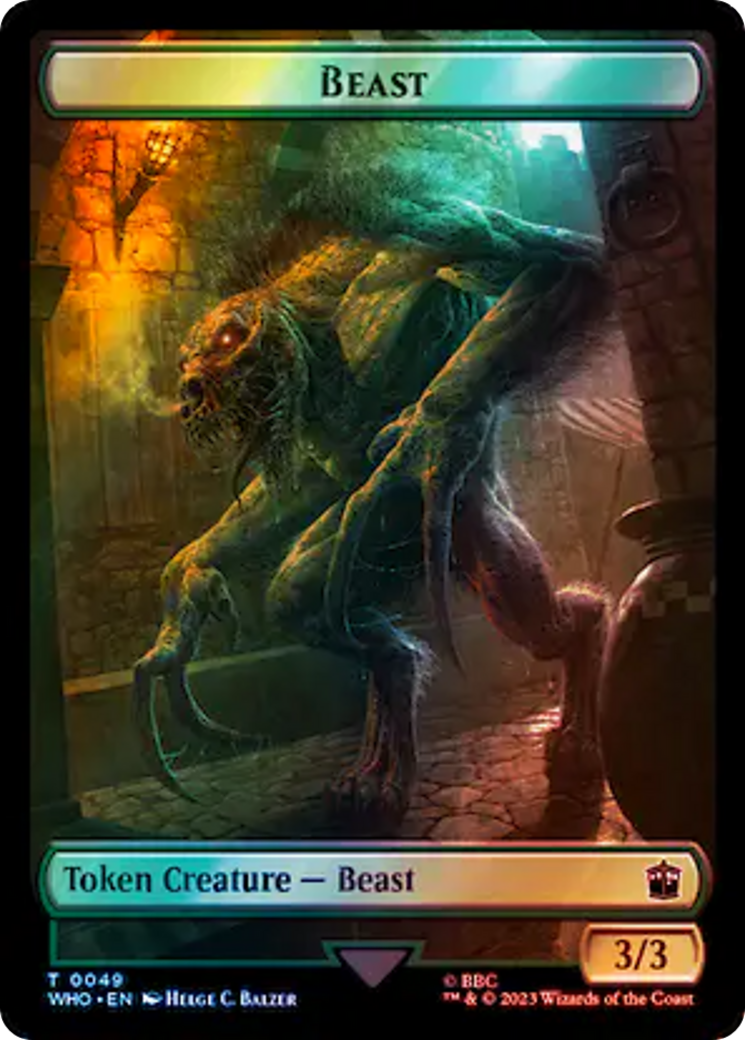 Dalek // Beast Double-Sided Token (Surge Foil) [Doctor Who Tokens] | I Want That Stuff Brandon