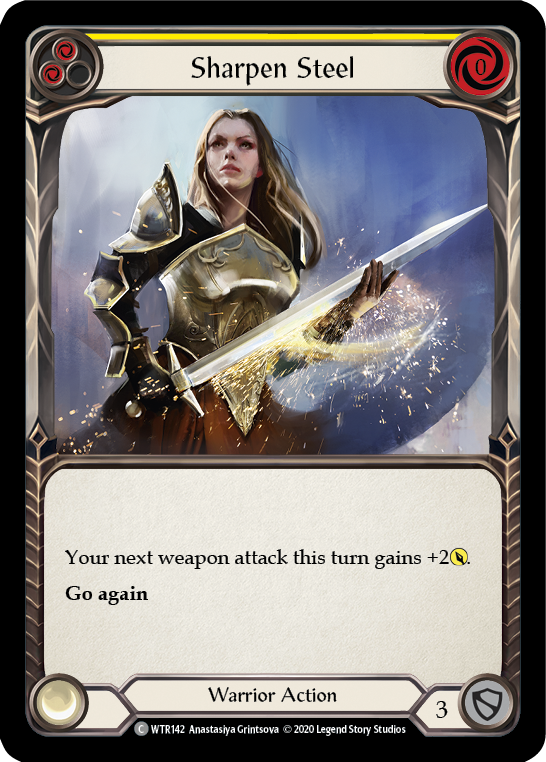 Sharpen Steel (Yellow) [U-WTR142] (Welcome to Rathe Unlimited)  Unlimited Rainbow Foil | I Want That Stuff Brandon