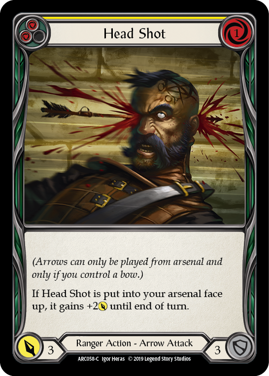 Head Shot (Yellow) [ARC058-C] (Arcane Rising)  1st Edition Normal | I Want That Stuff Brandon