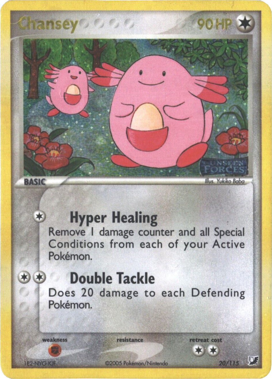 Chansey (20/115) (Stamped) [EX: Unseen Forces] | I Want That Stuff Brandon