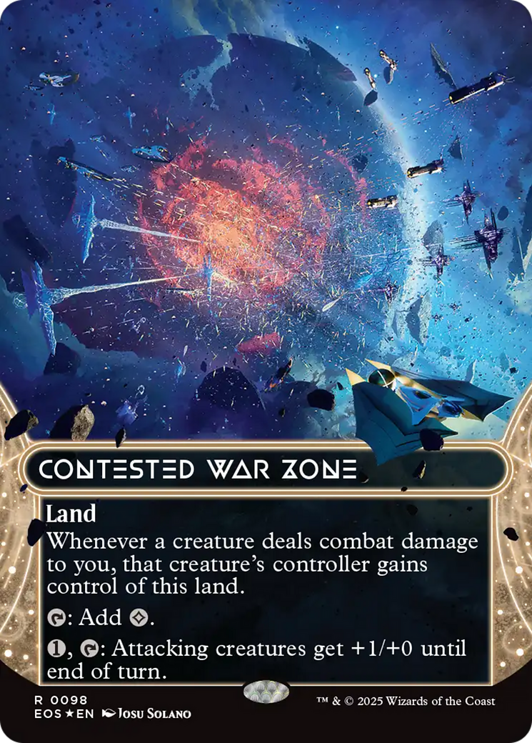 Contested War Zone (0098) (Borderless) (Galaxy Foil) [Edge of Eternities: Stellar Sights] | I Want That Stuff Brandon