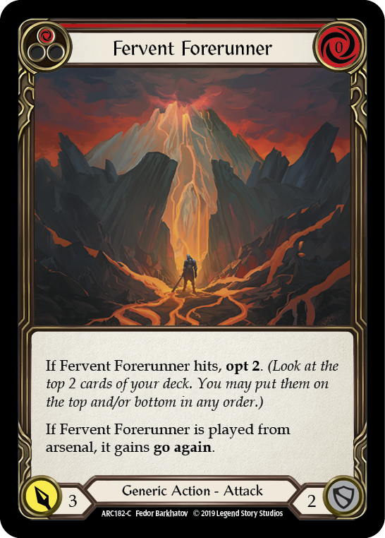 Fervent Forerunner (Red) [ARC182-C] (Arcane Rising)  1st Edition Normal | I Want That Stuff Brandon