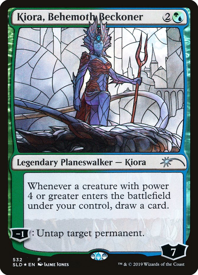 Kiora, Behemoth Beckoner (Stained Glass) [Secret Lair Drop Promos] | I Want That Stuff Brandon