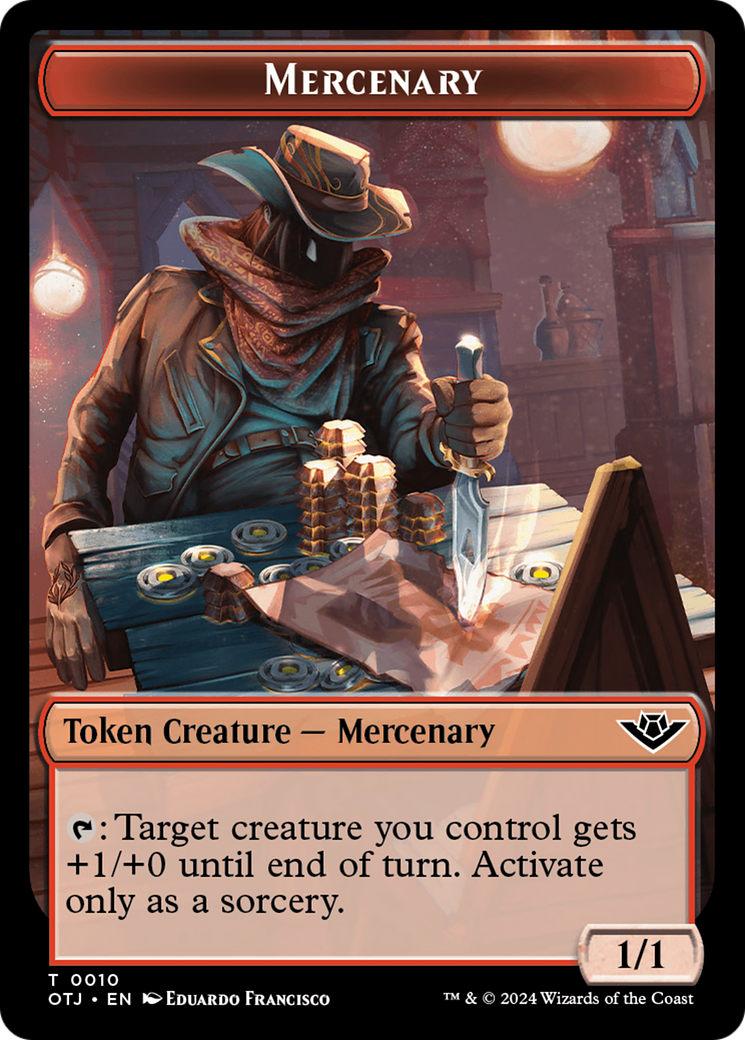 Mercenary // Zombie Rogue Double-Sided Token [Outlaws of Thunder Junction Tokens] | I Want That Stuff Brandon