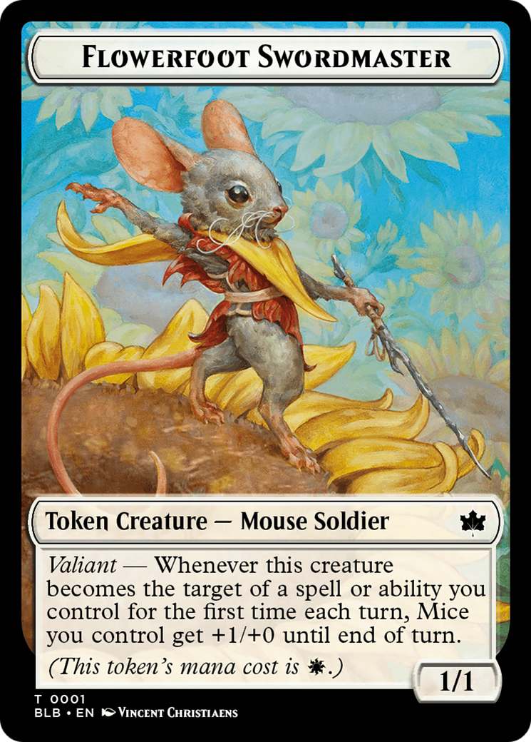 Rabbit // Flowerfoot Swordmaster Double-Sided Token [Bloomburrow Tokens] | I Want That Stuff Brandon