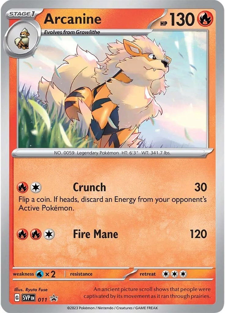 Arcanine (011) [Scarlet & Violet: Black Star Promos] | I Want That Stuff Brandon