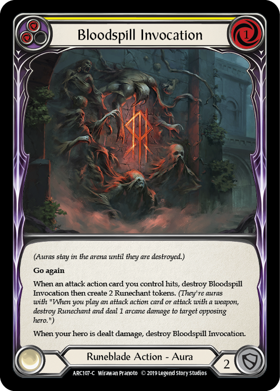 Bloodspill Invocation (Yellow) [ARC107-C] (Arcane Rising)  1st Edition Normal | I Want That Stuff Brandon