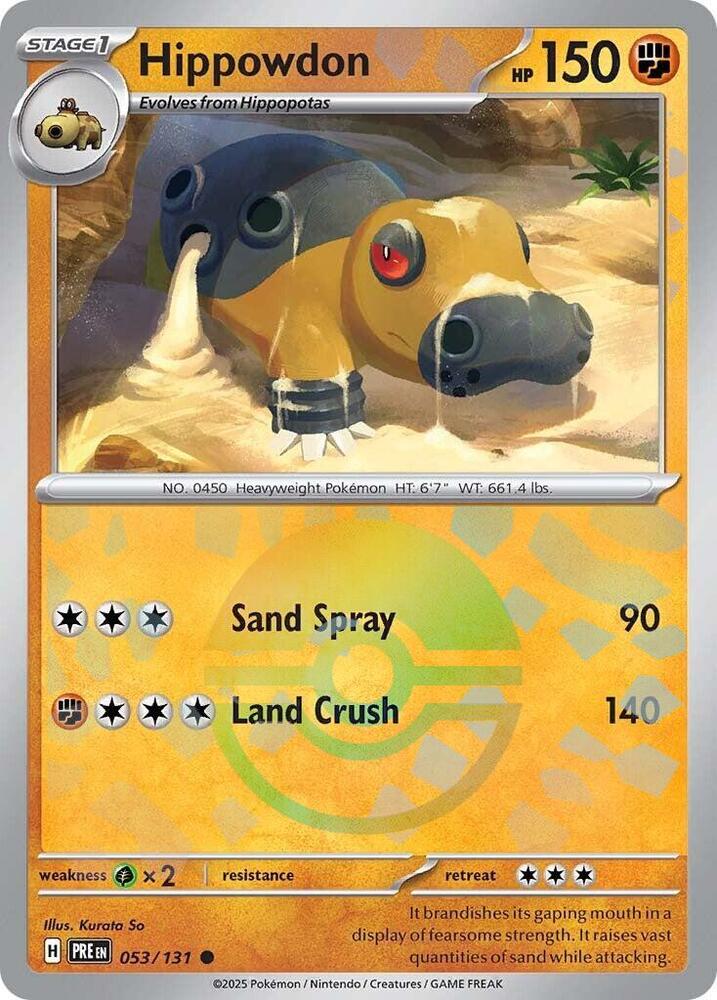 Hippowdon (053/131) (Poke Ball Pattern) [Scarlet & Violet: Prismatic Evolutions] | I Want That Stuff Brandon