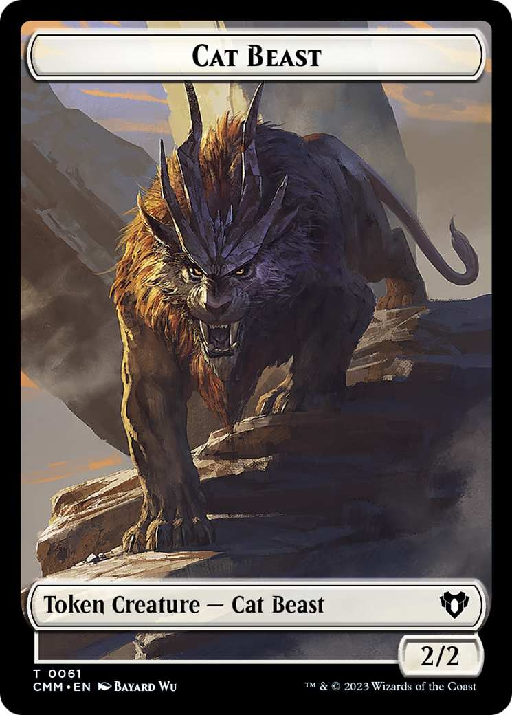 Cleric // Cat Beast Double-Sided Token [Commander Masters Tokens] | I Want That Stuff Brandon