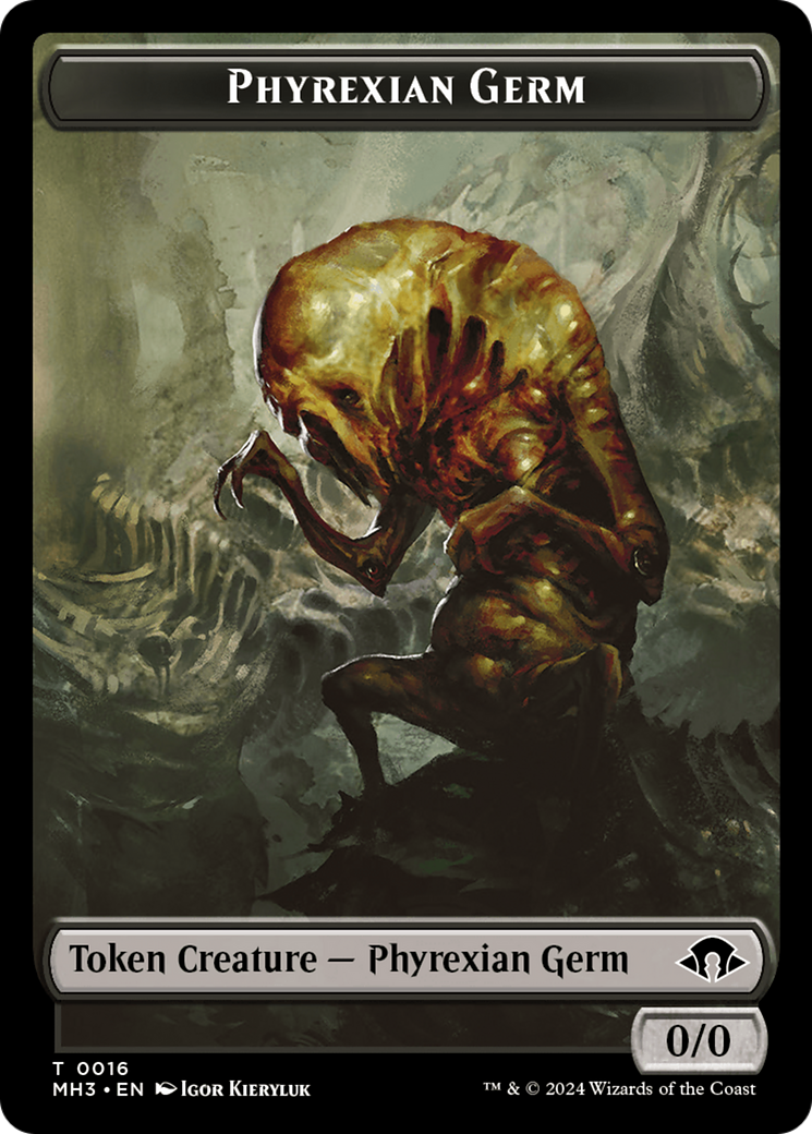 Phyrexian Germ // Emblem - Tamiyo, Seasoned Scholar Double-Sided Token [Modern Horizons 3 Tokens] | I Want That Stuff Brandon