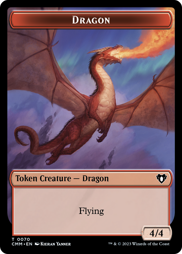 Dragon // Kor Ally Double-Sided Token [Commander Masters Tokens] | I Want That Stuff Brandon