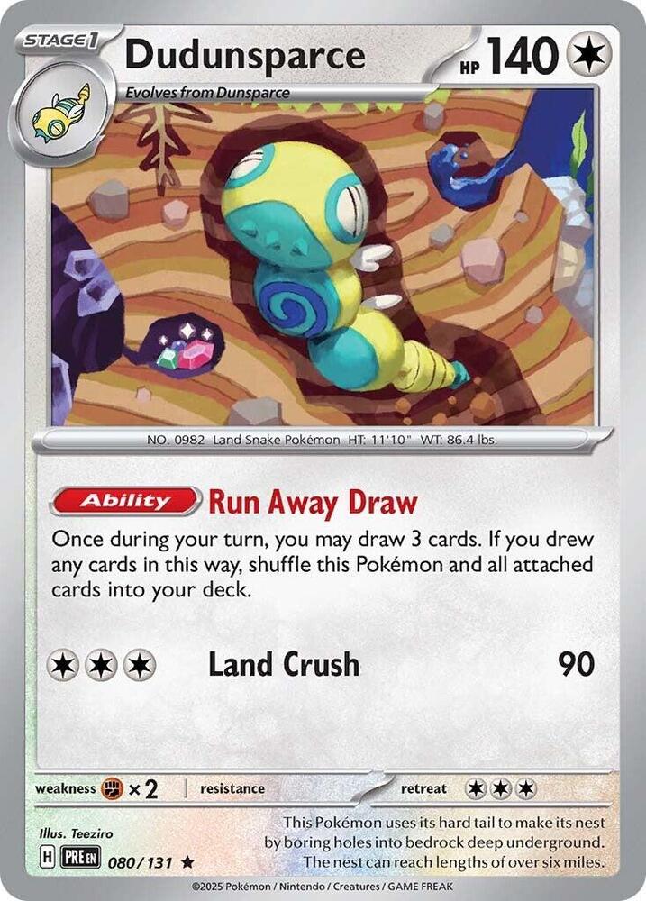 Dudunsparce (080/131) [Scarlet & Violet: Prismatic Evolutions] | I Want That Stuff Brandon