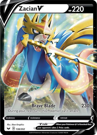 Zacian V (138/202) (Jumbo Card) [Sword & Shield: Base Set] | I Want That Stuff Brandon