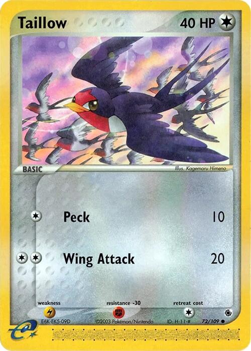 Taillow (72/109) [EX: Ruby & Sapphire] | I Want That Stuff Brandon