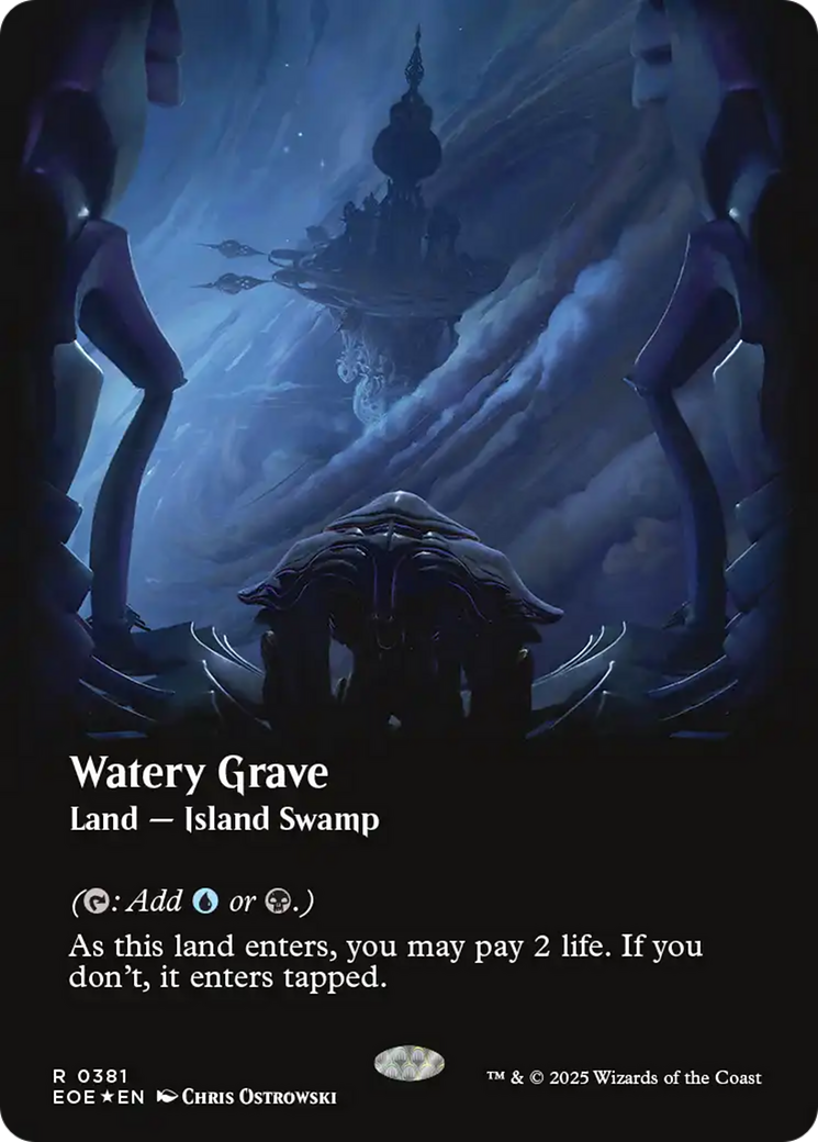Watery Grave (Borderless) (Galaxy Foil) [Edge of Eternities] | I Want That Stuff Brandon