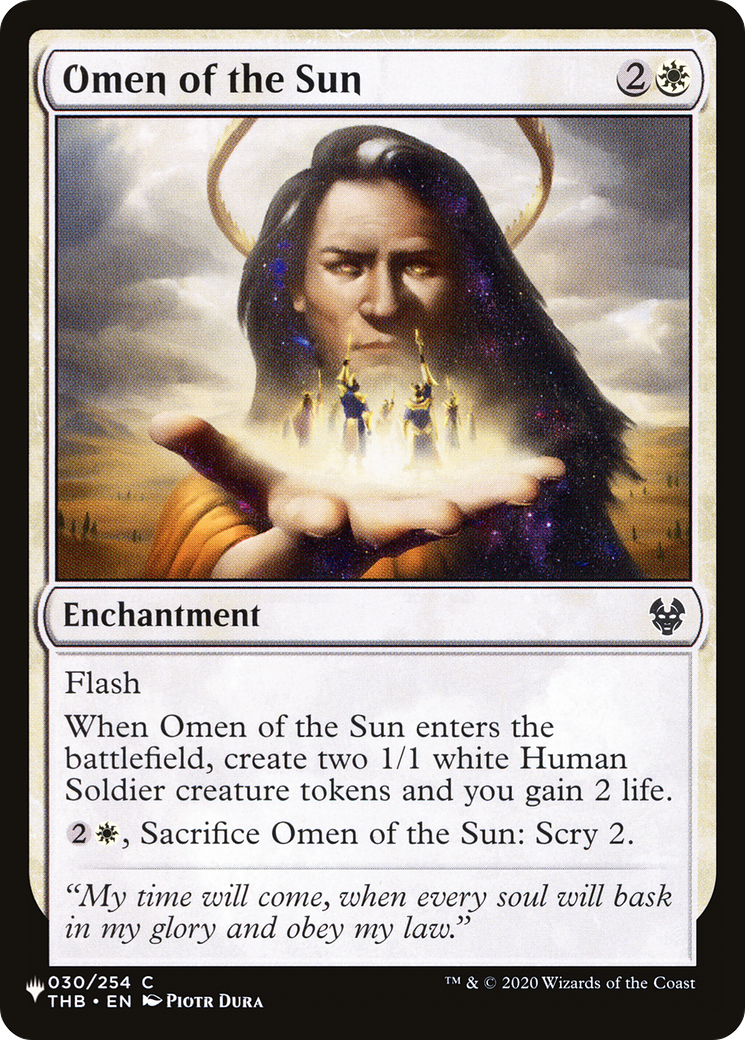 Omen of the Sun [The List] | I Want That Stuff Brandon