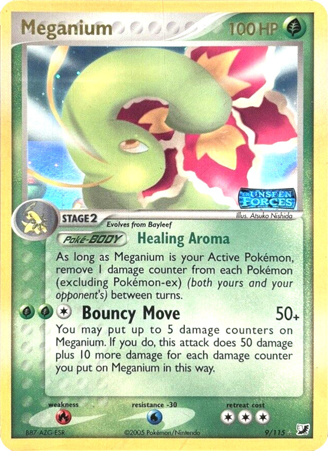 Meganium (9/115) (Stamped) [EX: Unseen Forces] | I Want That Stuff Brandon