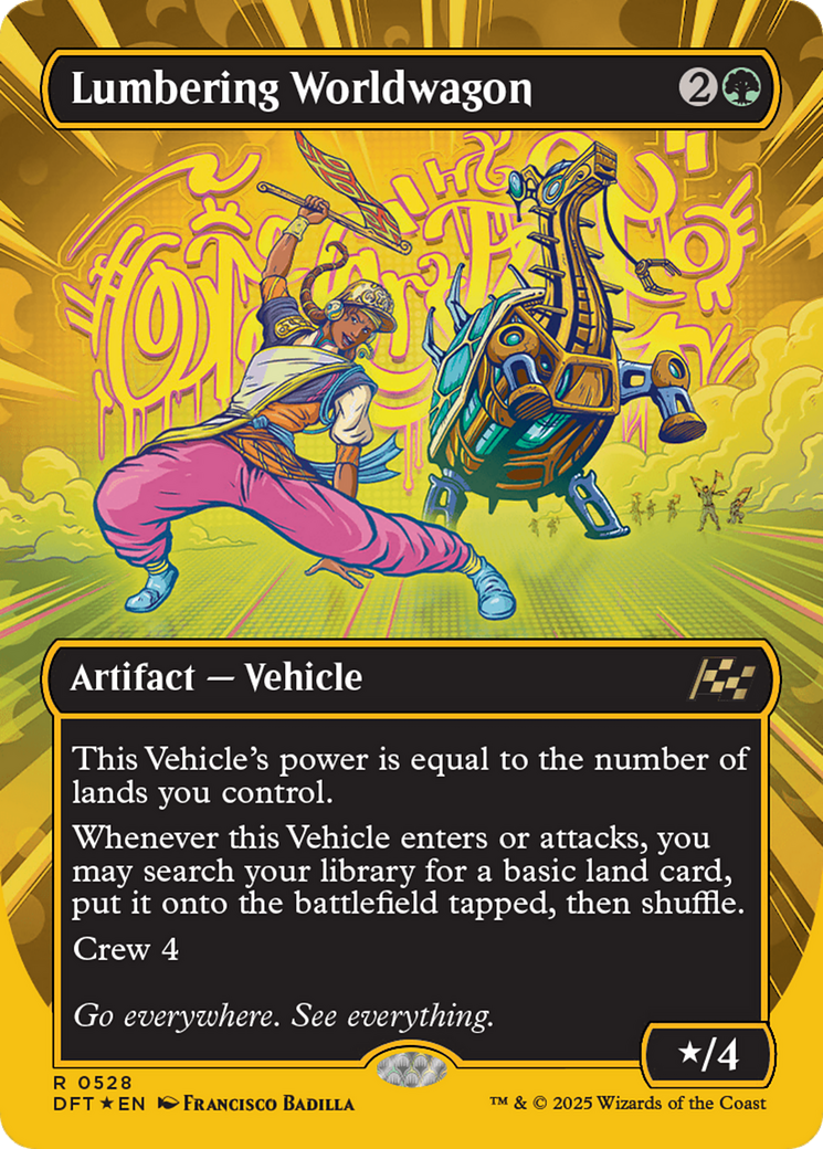 Lumbering Worldwagon (Borderless) (First-Place Foil) [Aetherdrift] | I Want That Stuff Brandon