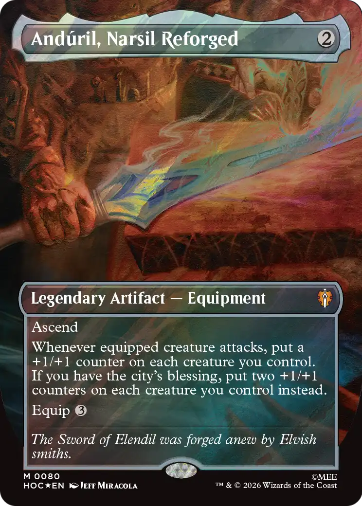 Anduril, Narsil Reforged (Borderless) (Surge Foil) [The Hobbit: Eternal-Legal] | I Want That Stuff Brandon