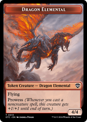 Dragon Elemental // Bird Illusion Double-Sided Token [Outlaws of Thunder Junction Commander Tokens] | I Want That Stuff Brandon