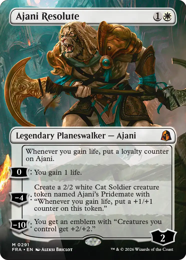 Ajani Resolute (Borderless) [Reality Fracture] | I Want That Stuff Brandon