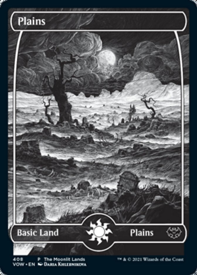 Plains (The Moonlit Lands) (Foil Etched) [Innistrad: Crimson Vow Promos] | I Want That Stuff Brandon