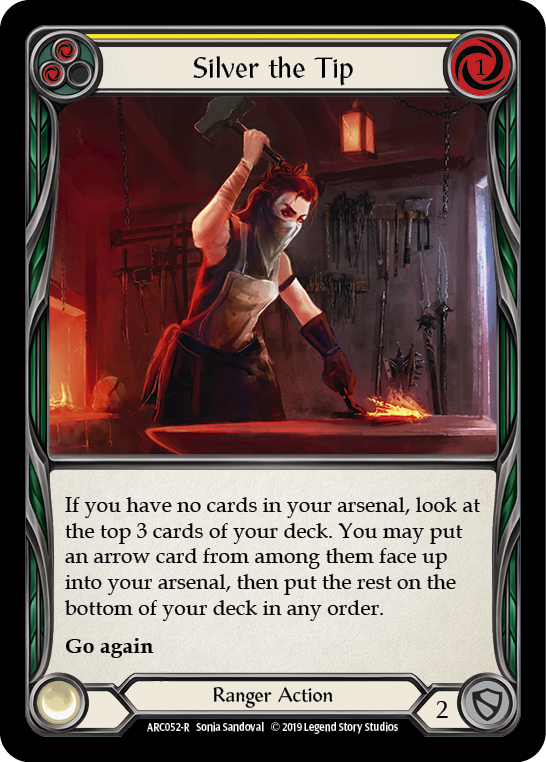Silver the Tip (Yellow) [ARC052-R] (Arcane Rising)  1st Edition Normal | I Want That Stuff Brandon