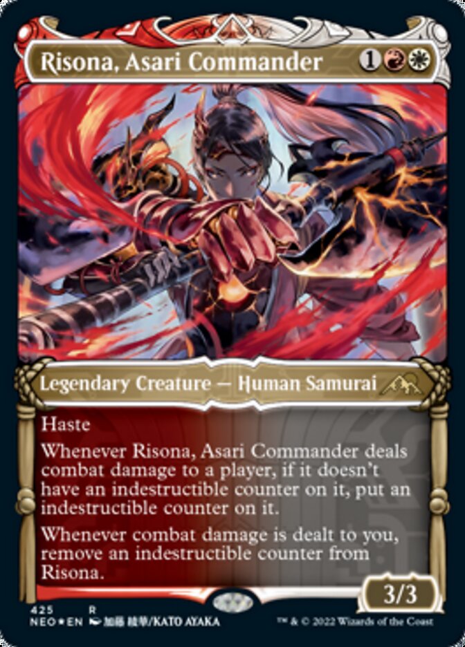 Risona, Asari Commander (Showcase) (Foil Etched) [Kamigawa: Neon Dynasty] | I Want That Stuff Brandon