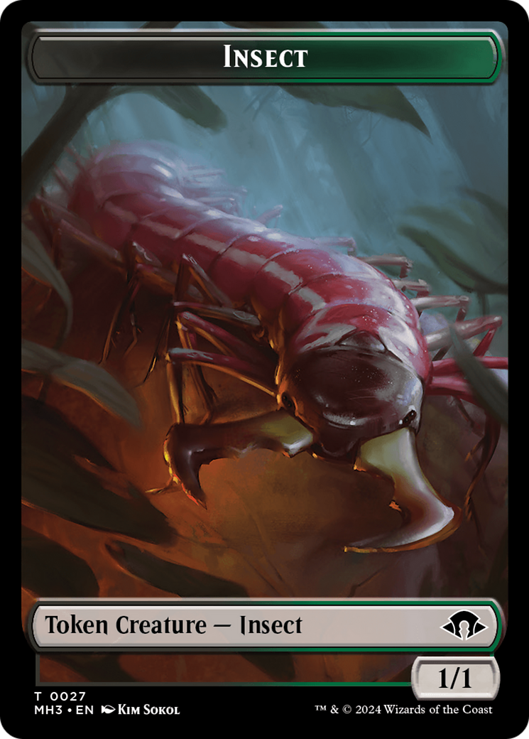 Zombie (Ripple Foil) // Insect (0027) Double-Sided Token [Modern Horizons 3 Tokens] | I Want That Stuff Brandon