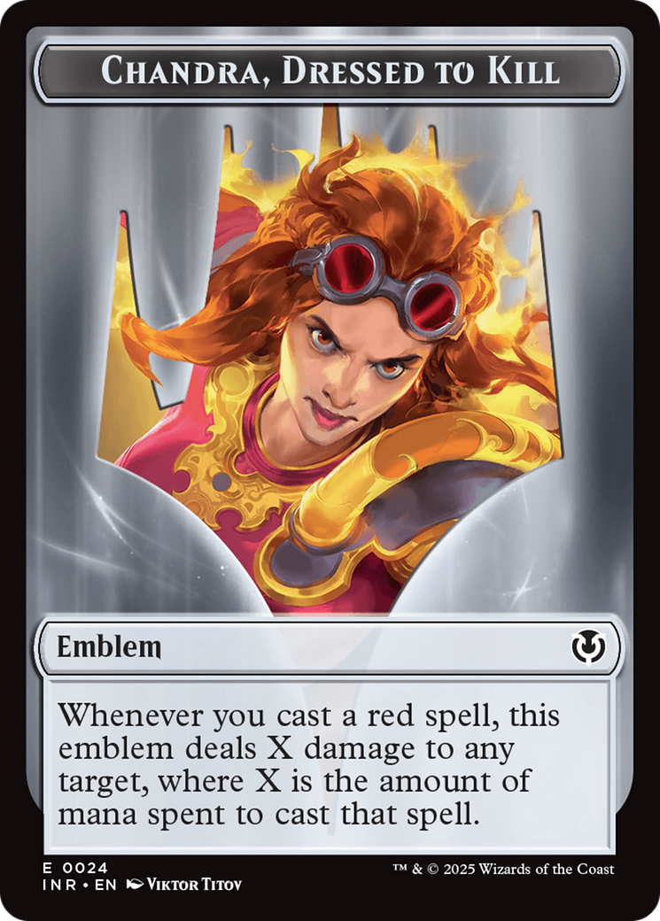 Human (0014) // Emblem - Chandra, Dressed to Kill Double-Sided Token [Innistrad Remastered Tokens] | I Want That Stuff Brandon