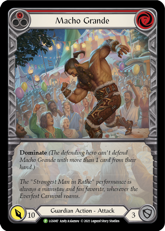 Macho Grande (Red) [LGS087] (Promo)  Rainbow Foil | I Want That Stuff Brandon