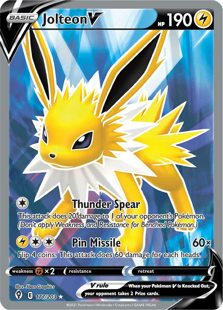 Jolteon V (177/203) [Sword & Shield: Evolving Skies] | I Want That Stuff Brandon