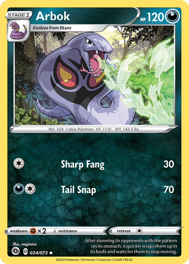 Arbok (034/073) [Sword & Shield: Champion's Path] | I Want That Stuff Brandon