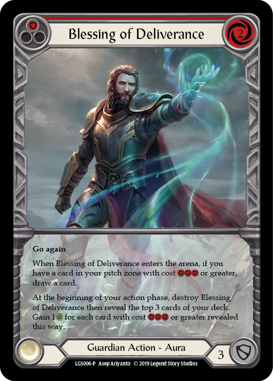 Blessing of Deliverance (Red) [LGS006-P] (Promo)  1st Edition Normal | I Want That Stuff Brandon