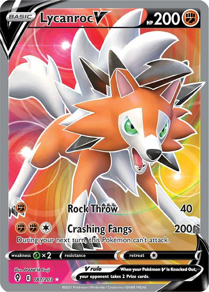 Lycanroc V (187/203) [Sword & Shield: Evolving Skies] | I Want That Stuff Brandon