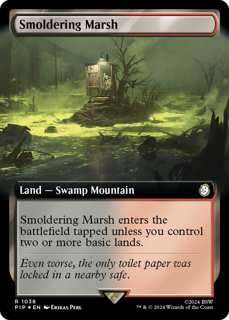 Smoldering Marsh (Extended Art) (Surge Foil) [Fallout] | I Want That Stuff Brandon