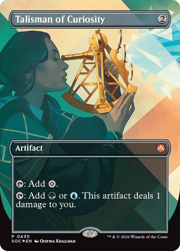 Talisman of Curiosity (Borderless) [Secrets of Strixhaven Commander] | I Want That Stuff Brandon
