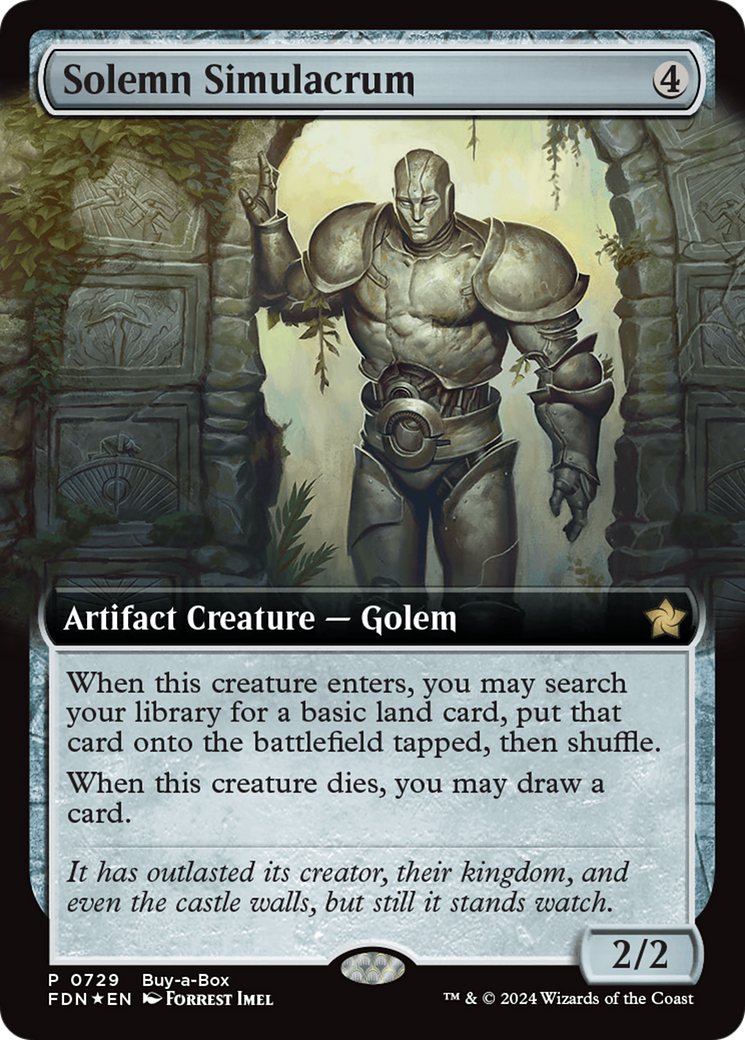 Solemn Simulacrum (Extended Art) (Buy-A-Box) [Foundations Promos] | I Want That Stuff Brandon