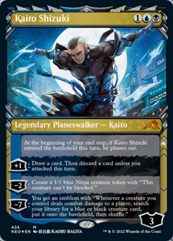 Kaito Shizuki (Showcase) (Foil Etched) [Kamigawa: Neon Dynasty] | I Want That Stuff Brandon